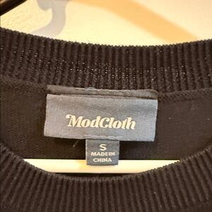ModCloth Classic Black Crewneck Sweater Dress